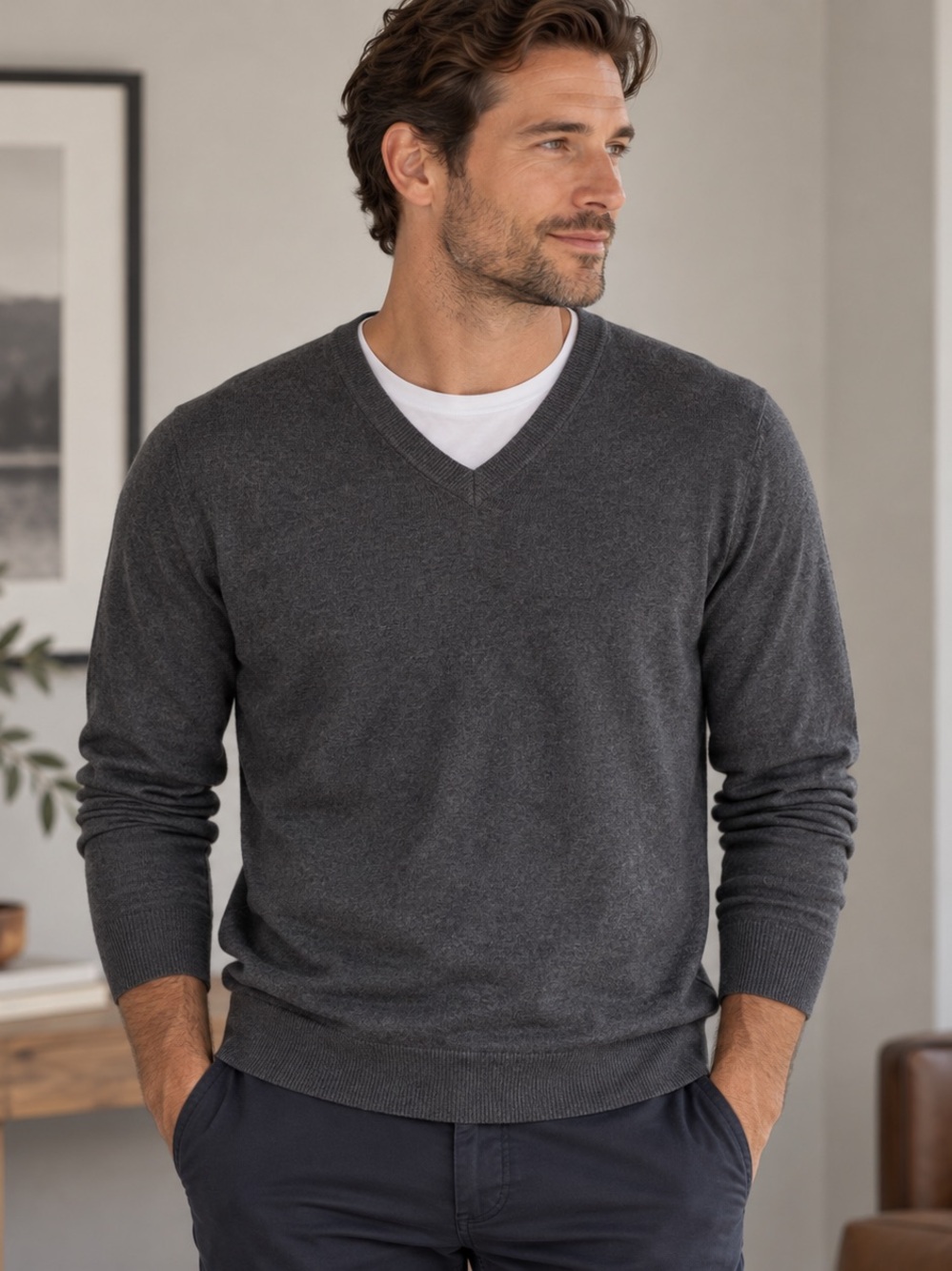 Banana Republic Luxury Blend Silk Cashmere V-Neck Sweater